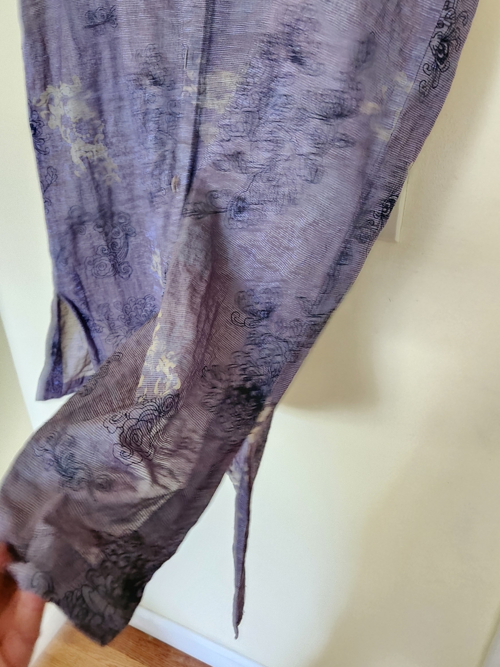 Vtg Linen Blend Sleeveless Oversized Tunic Dress Purple Art To Wear Lagenlook L - Picture 7 of 8